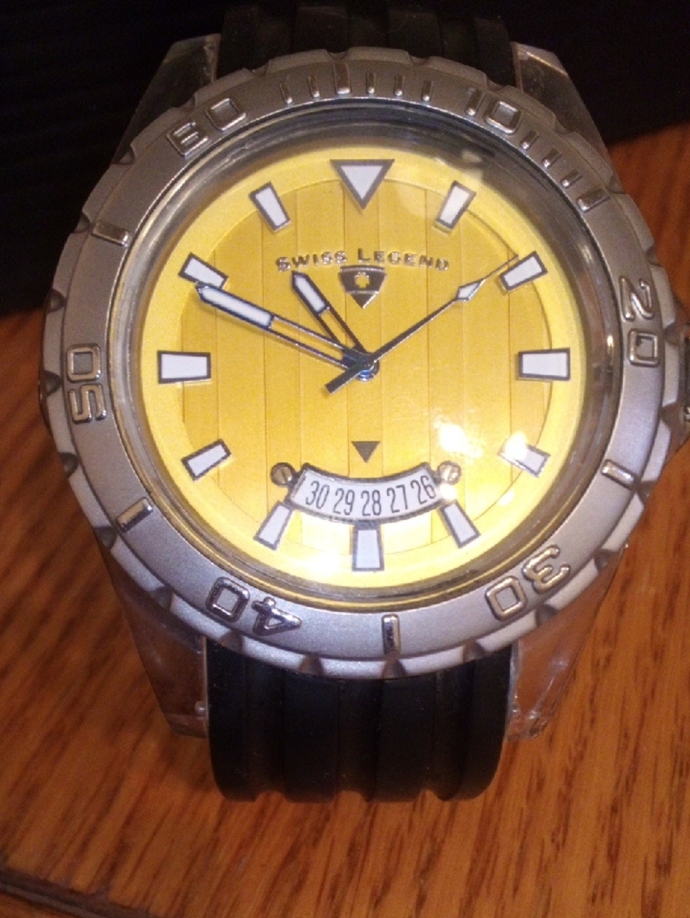 Swiss Legend Yellow Dial Stainless Bezel Men's Sport Watch